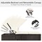 Costway Patio Rattan Lounge Chair Chaise Cushioned Top Canopy Adjustable White